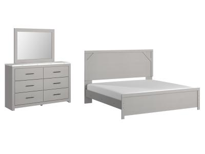 Signature Design by Ashley® Cottonburg King Panel Bed, Dresser and Mirror - B1192B16