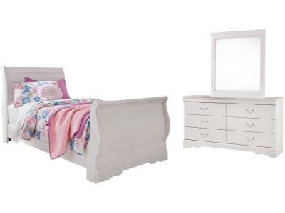 Signature Design by Ashley® Anarasia Twin Sleigh Bed, Dresser and Mirror - B129B6