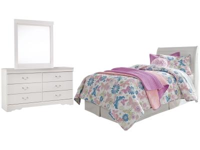 Signature Design by Ashley® Anarasia Twin Sleigh Headboard, Dresser and Mirror - B129B18