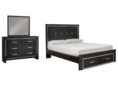 Signature Design by Ashley® Kaydell Queen Panel Bed with Storage, Dresser and Mirror - B1420B11