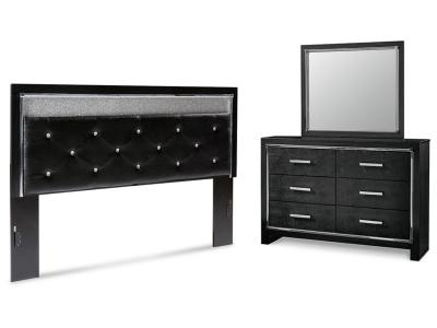Signature Design by Ashley® Kaydell King Upholstered Panel Headboard, Dresser and Mirror - B1420B59