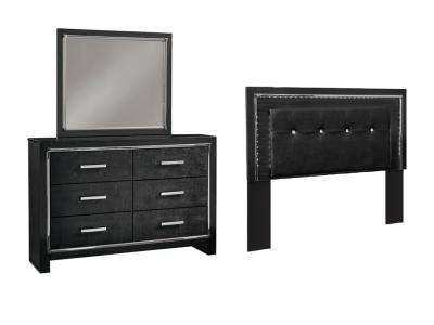 Signature Design by Ashley® Kaydell Queen/Full Upholstered Panel Headboard, Dresser and Mirror - B1420B60