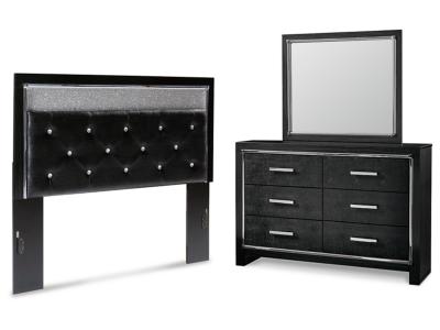 Signature Design by Ashley® Kaydell Queen Upholstered Panel Headboard, Dresser and Mirror - B1420B58