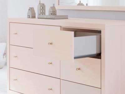 Signature Design by Ashley® Wistenpine Twin Upholstered Panel Bed, Dresser and Mirror - B1323B2