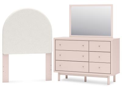 Signature Design by Ashley® Wistenpine Twin Upholstered Panel Headboard, Dresser and Mirror - B1323B10