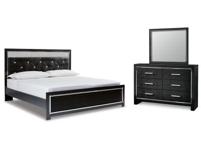 Signature Design by Ashley® Kaydell King Upholstered Panel Platform Bed, Dresser and Mirror - B1420B64