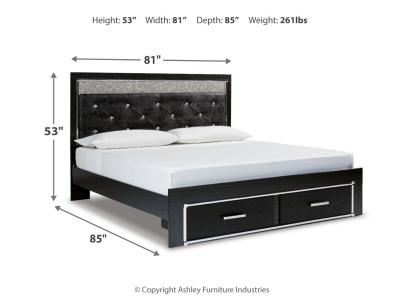 Signature Design by Ashley® Kaydell King Upholstered Panel Storage Platform Bed, Dresser and Mirror - B1420B65