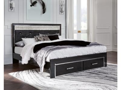 Signature Design by Ashley® Kaydell King Upholstered Panel Storage Platform Bed, Dresser and Mirror - B1420B65