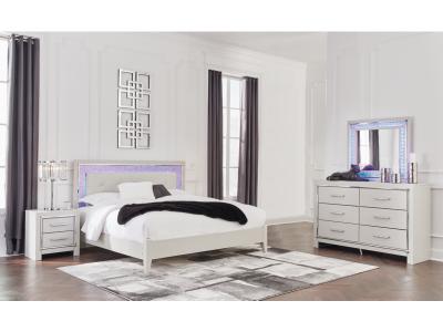 Signature Design by Ashley® Zyniden King Upholstered Panel Bed, Dresser and Mirror - B2114B12