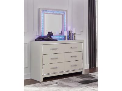 Signature Design by Ashley® Zyniden King Upholstered Panel Bed, Dresser and Mirror - B2114B12
