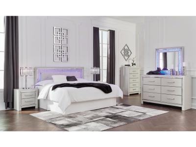 Signature Design by Ashley® Zyniden King Upholstered Panel Headboard, Dresser and Mirror - B2114B10