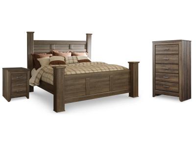 Signature Design by Ashley® Juararo King Poster Bed, Chest and Nightstand - B251B34