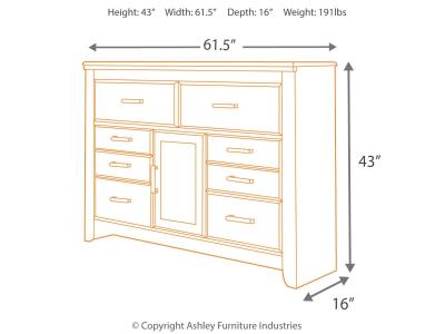Signature Design by Ashley® Juararo King Poster Bed, Dresser, Chest and Nightstand - B251B35