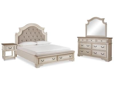 Signature Design by Ashley® Realyn King Storage Bed, Dresser, Mirror and Nightstand - B743B59