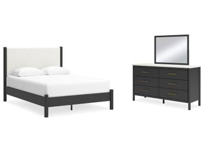 Signature Design by Ashley® Cadmori Queen Upholstered Panel Bed, Dresser and Mirror - B2616B4