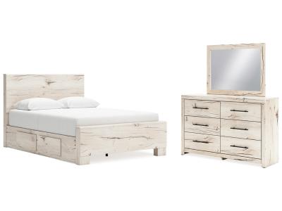 Signature Design by Ashley® Lawroy Queen Panel Bed with Storage, Dresser and Mirror - B2310B7