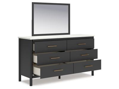 Signature Design by Ashley® Cadmori King Upholstered Panel Bed, Dresser and Mirror - B2616B9