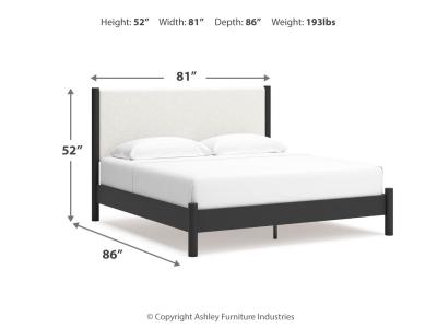 Signature Design by Ashley® Cadmori King Upholstered Panel Bed, Dresser and Mirror - B2616B9