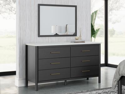 Signature Design by Ashley® Cadmori King Upholstered Panel Bed, Dresser and Mirror - B2616B9
