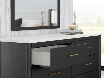 Signature Design by Ashley® Cadmori King Upholstered Panel Bed, Dresser and Mirror - B2616B9