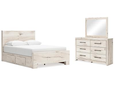 Signature Design by Ashley® Lawroy Queen Panel Bed with Storage, Dresser and Mirror - B2310B29