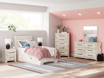 Signature Design by Ashley® Lawroy Twin Panel Bed with Storage, Dresser and Mirror - B2310B36