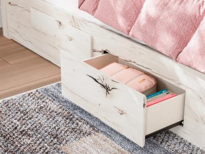 Signature Design by Ashley® Lawroy Twin Panel Bed with Storage, Dresser and Mirror - B2310B36