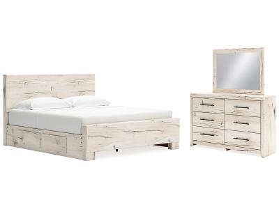 Signature Design by Ashley® Lawroy King Panel Bed with Storage, Dresser and Mirror - B2310B34