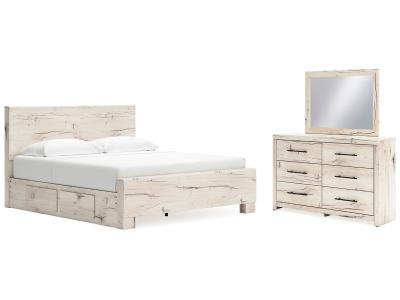 Signature Design by Ashley® Lawroy King Panel Bed with Storage, Dresser and Mirror - B2310B33
