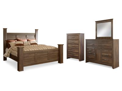 Signature Design by Ashley® Juararo King Poster Bed, Dresser, Mirror and Chest - B251B37