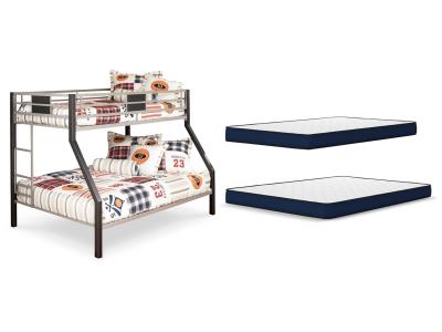 Signature Design by Ashley® Dinsmore Twin over Full Bunk Bed with Mattresses - B106B10