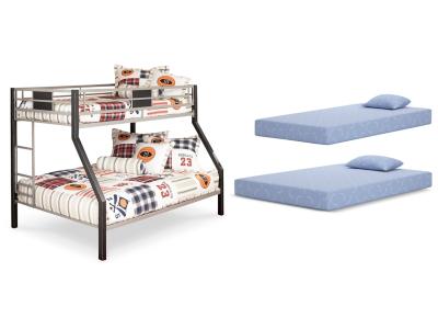 Signature Design by Ashley® Dinsmore Twin over Full Bunk Bed with Mattresses - B106B11