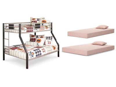 Signature Design by Ashley® Dinsmore Twin over Full Bunk Bed with Mattresses - B106B12