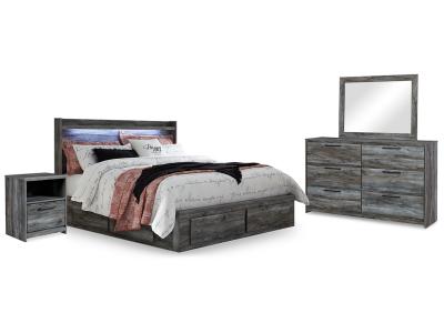 Signature Design by Ashley® Baystorm King Panel Bed with Storage, Dresser, Mirror and 2 Nightstands - B221B72