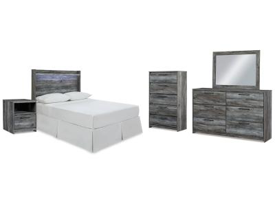Signature Design by Ashley® Baystorm Full Panel Headboard Bed. Dresser Mirror Chest and Nightstand - B221B73