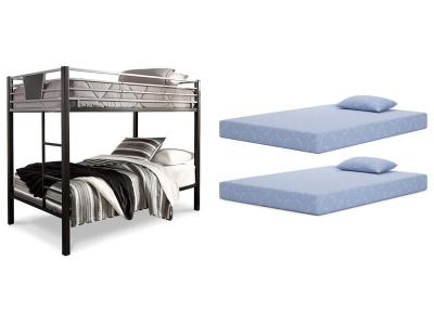 Signature Design by Ashley® Dinsmore Twin over Twin Bunk Bed with Mattresses - B106B13