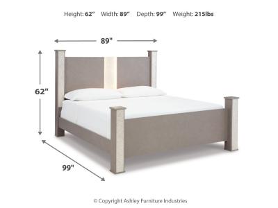 Signature Design by Ashley® Surancha King Poster Bed, Dresser, Mirror and 2 Nightstands - B1145B16