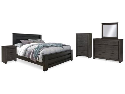 Signature Design by Ashley® Brinxton King Panel Bed, Dresser, Mirror, Chest and Nightstand - B249B22