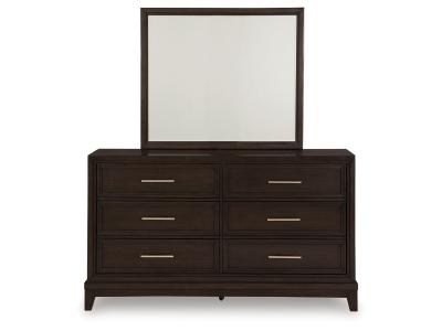 Signature Design by Ashley® Neymorton Queen Upholstered Panel Bed Dresser and Mirror - B618B3