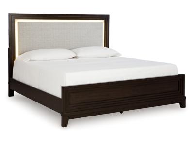Signature Design by Ashley® Neymorton Queen Upholstered Panel Bed Dresser and Mirror - B618B3