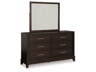 Signature Design by Ashley® Neymorton Queen Upholstered Panel Headboard, Dresser and Mirror - B618B6