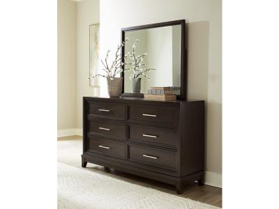 Signature Design by Ashley® Neymorton Queen Upholstered Panel Headboard, Dresser and Mirror - B618B6