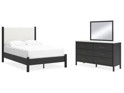 Signature Design by Ashley® Cadmori Full Upholstered Panel Bed Dresser and Mirror - B2616B5