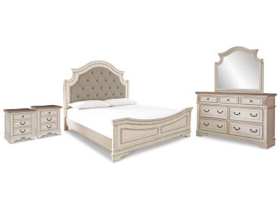 Signature Design by Ashley® Realyn King Panel Bed Dresser Mirror and 2 Nightstands - B743B70