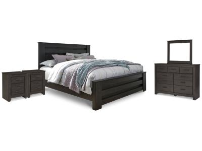Signature Design by Ashley® Brinxton King Panel Bed Dresser Mirror and 2 Nightstands - B249B24