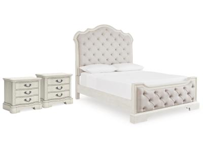 Signature Design by Ashley® Arlendyne Queen Upholstered Panel Bed and 2 Nightstands - B980B11