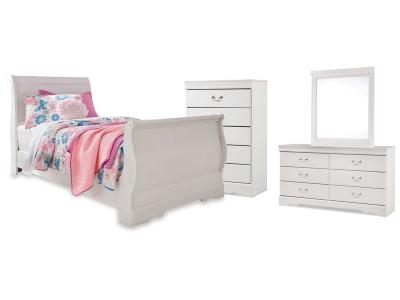 Signature Design by Ashley® Anarasia Twin Sleigh Bed Dresser Mirror and Chest - B129B21