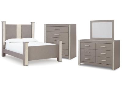 Signature Design by Ashley® Surancha Queen Poster Bed, Dresser, Mirror and Chest - B1145B20
