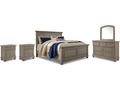 Signature Design by Ashley® Lettner Queen Panel Bed Dresser Mirror and 2 Nightstands - B733B43
