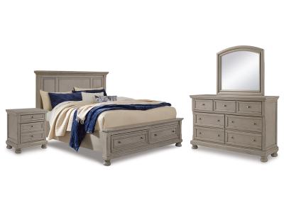 Signature Design by Ashley® Lettner Queen Panel Storage Bed Dresser Mirror and Nightstand - B733B46